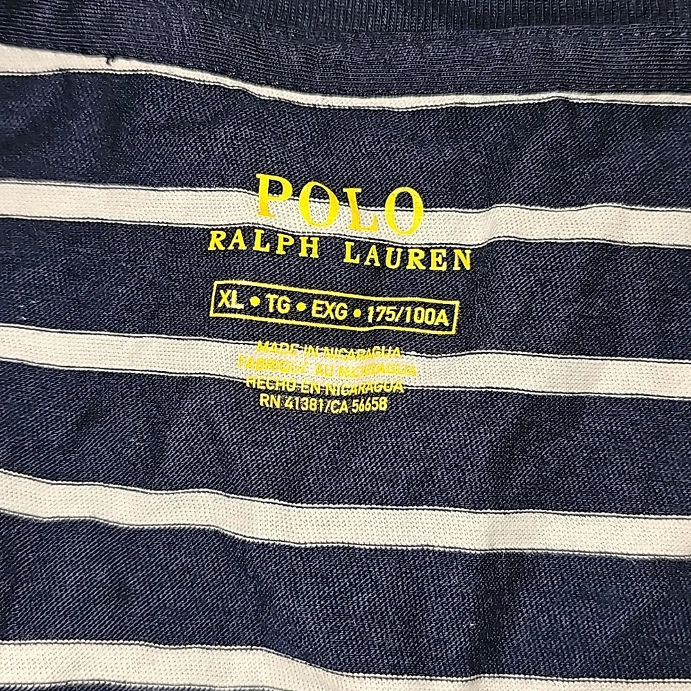 POLO Ralph Lauren (XL) Navy & White Striped Shirt - Picture 4 of 6